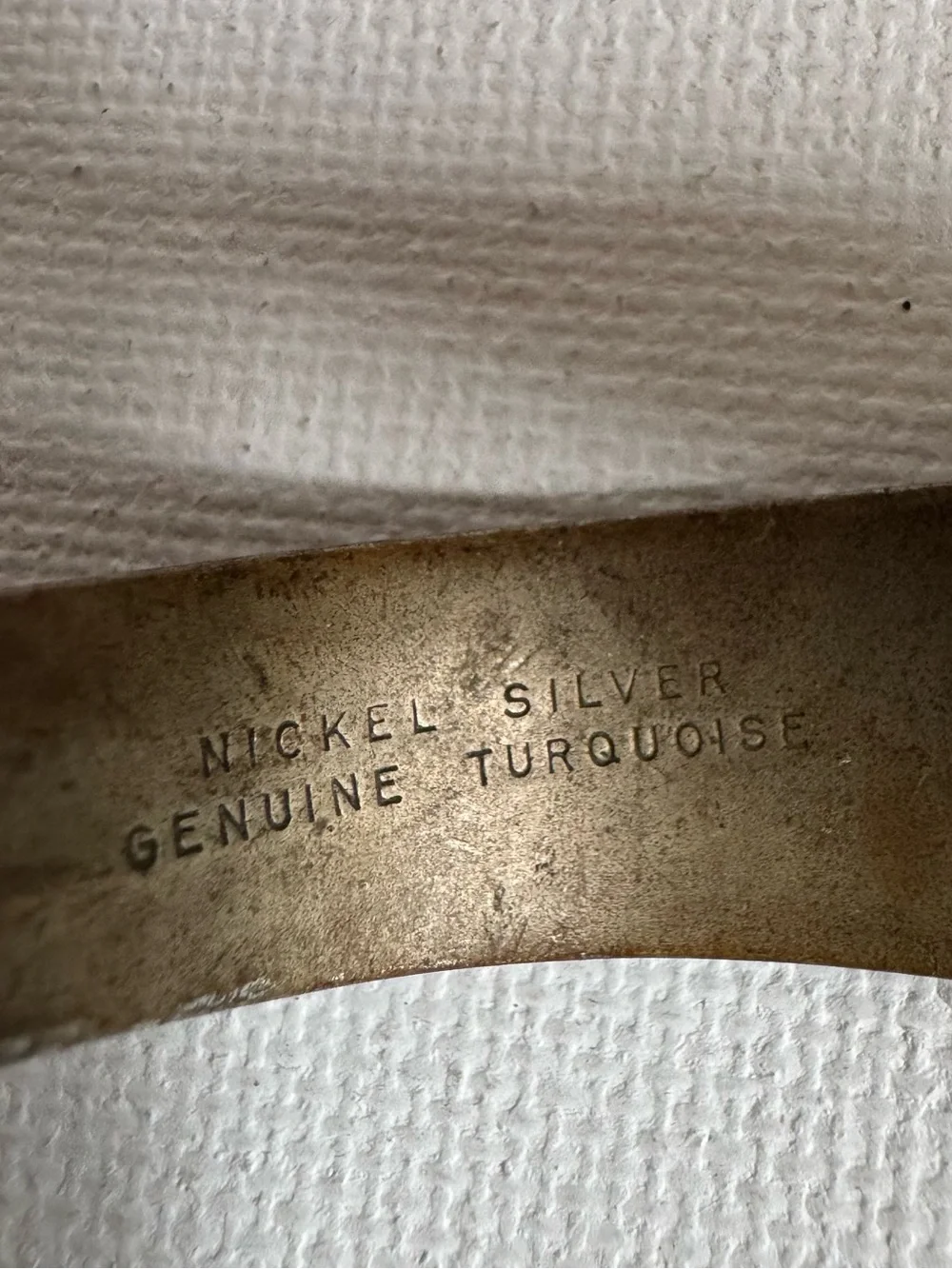 Vtg Nickel Silver Genuine Turquoise Thunderbird Horse Cuff Bracelet Southwest